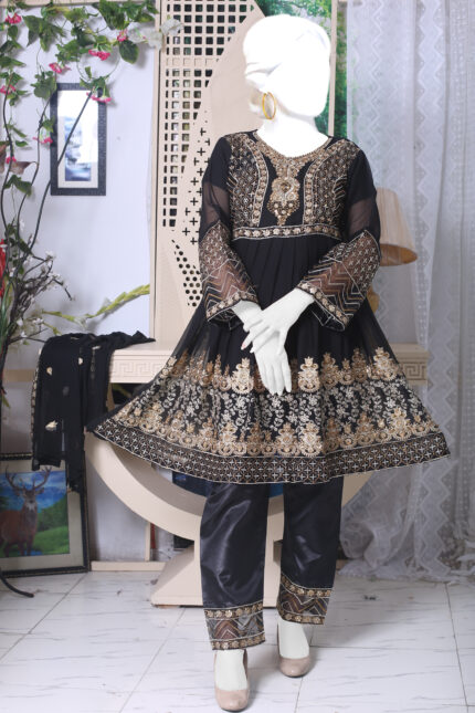 black-chiffon-embroidered-long-maxi-suit-resham-rani-studio